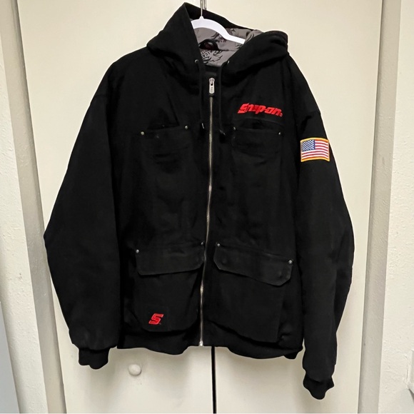 Snap On Jacket Mens 2XLarge Black Canvas Heavy Duty Work Wear - Picture 1 of 16